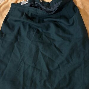 Jennifer Moore Deep Green Wool Pencil Skirt